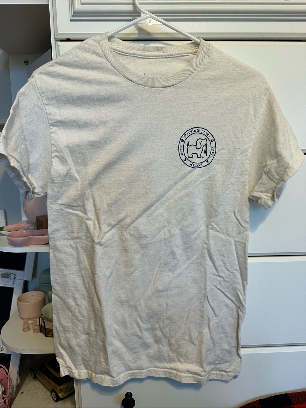 Cream Short-Sleeve Graphic Logo Tee